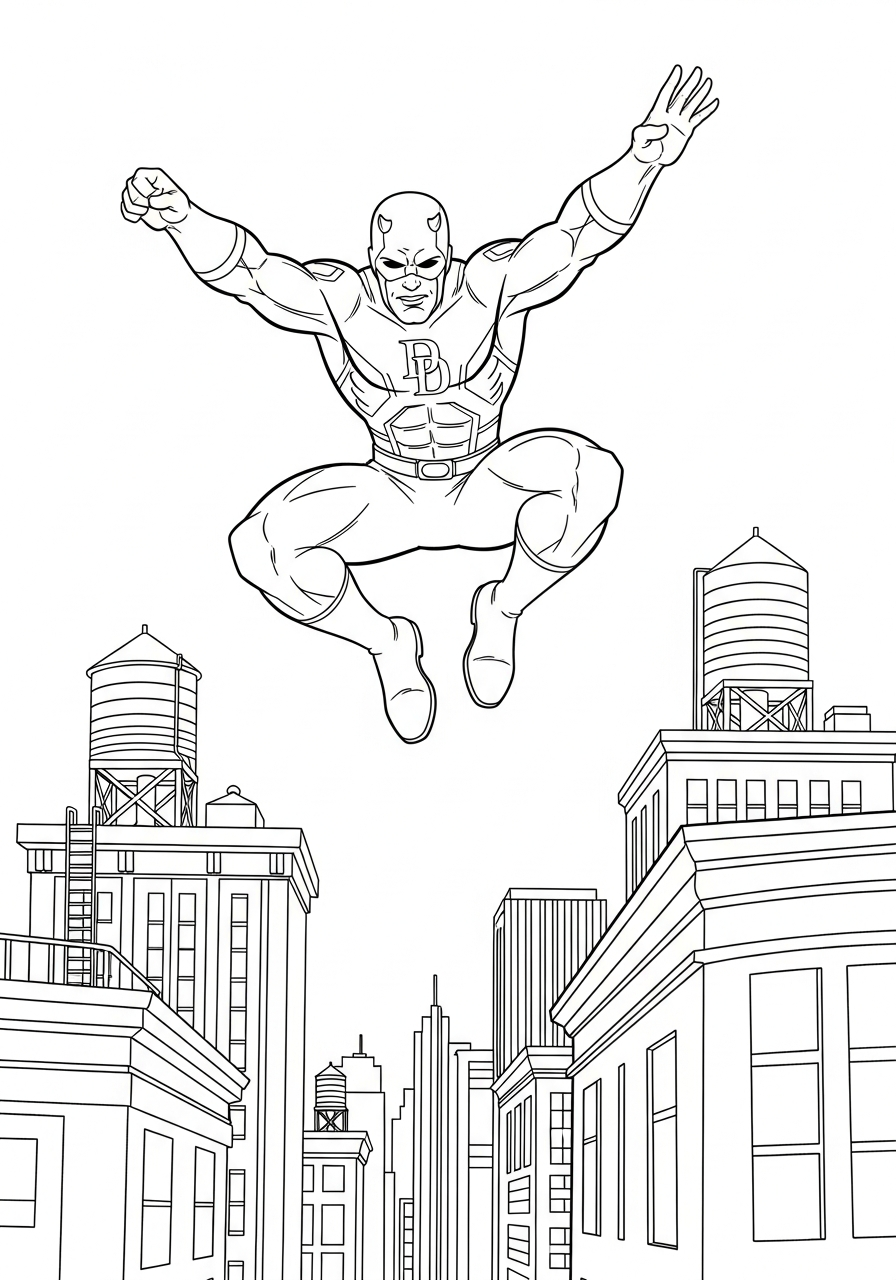 adult coloring pages Daredevil 1