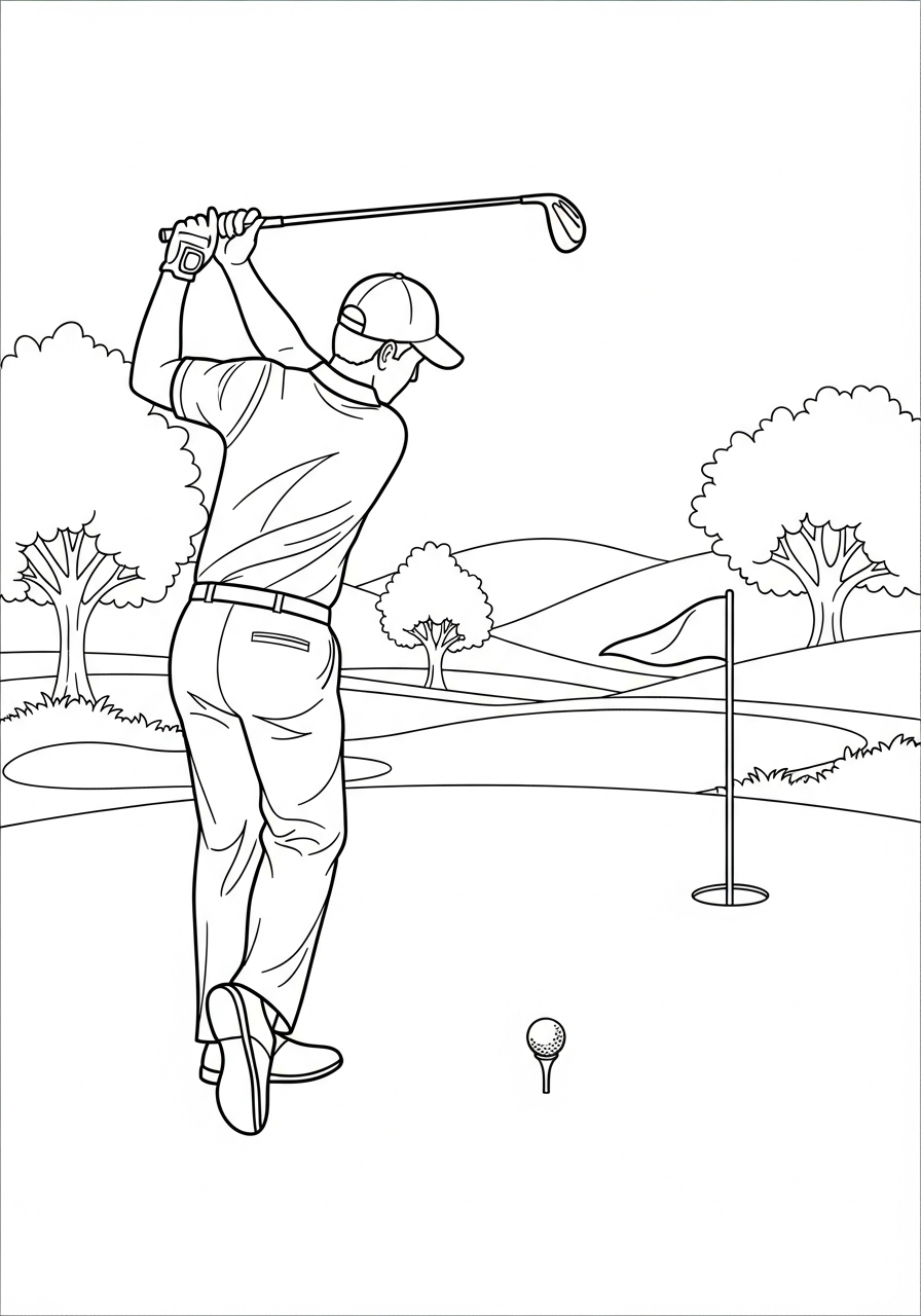 preschool Golf coloring pages