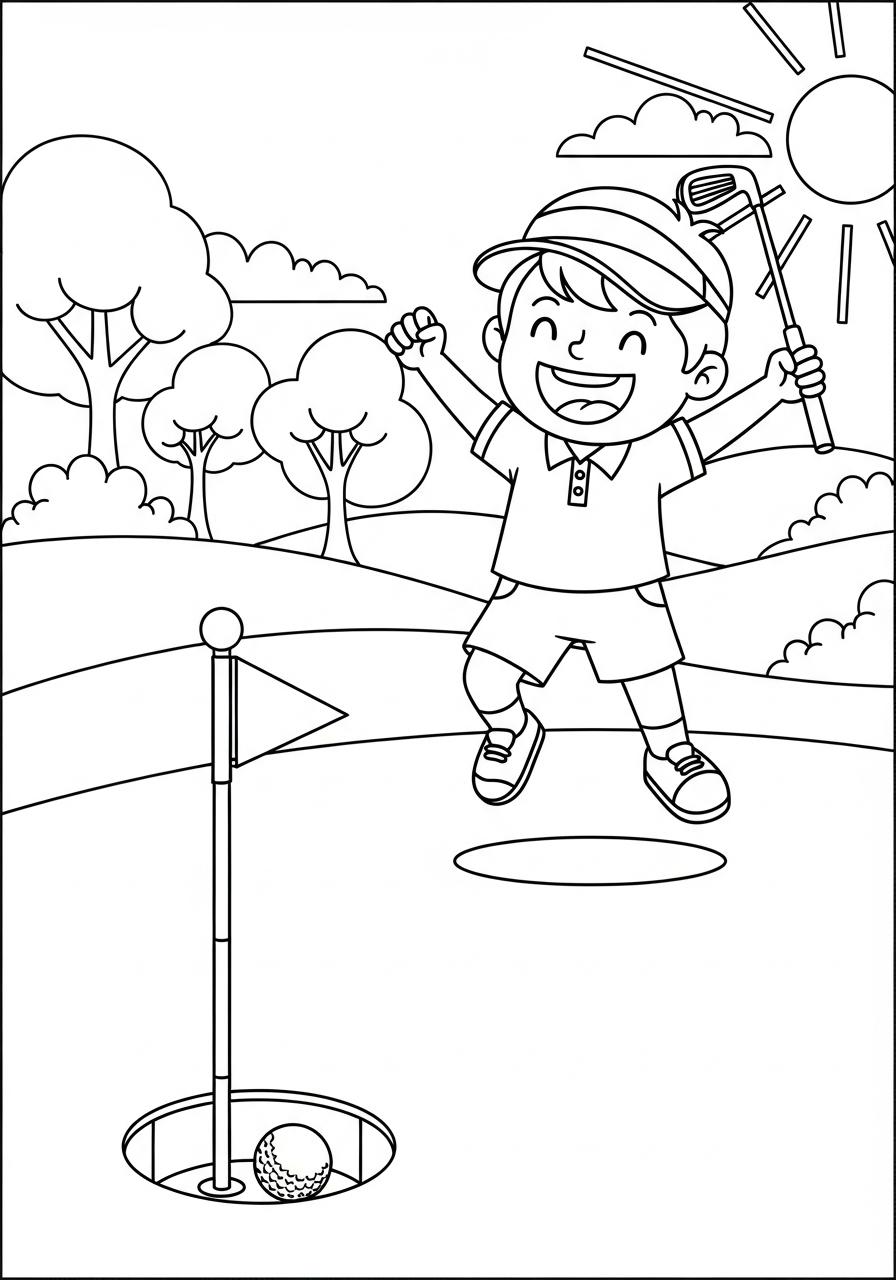 coloring pages for kids Golf 1