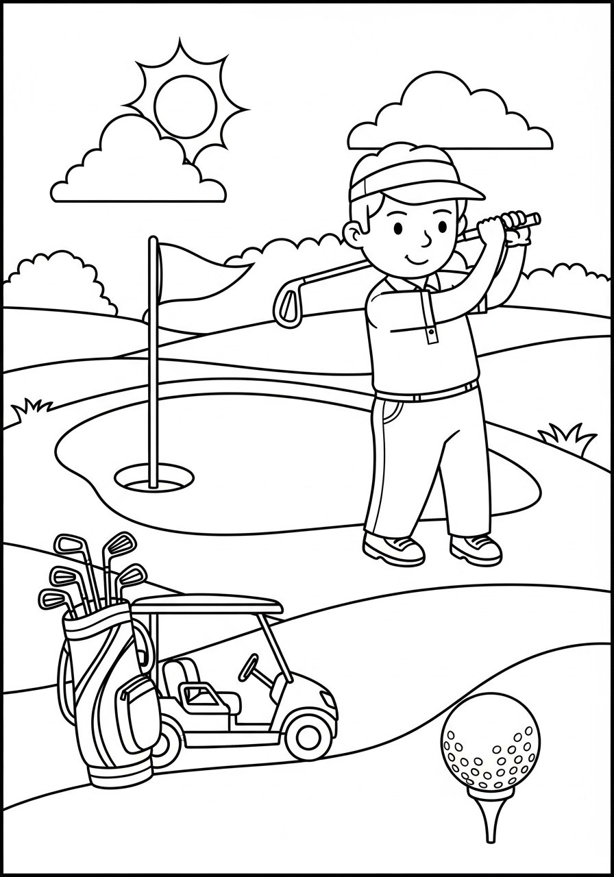 Golf free coloring pages