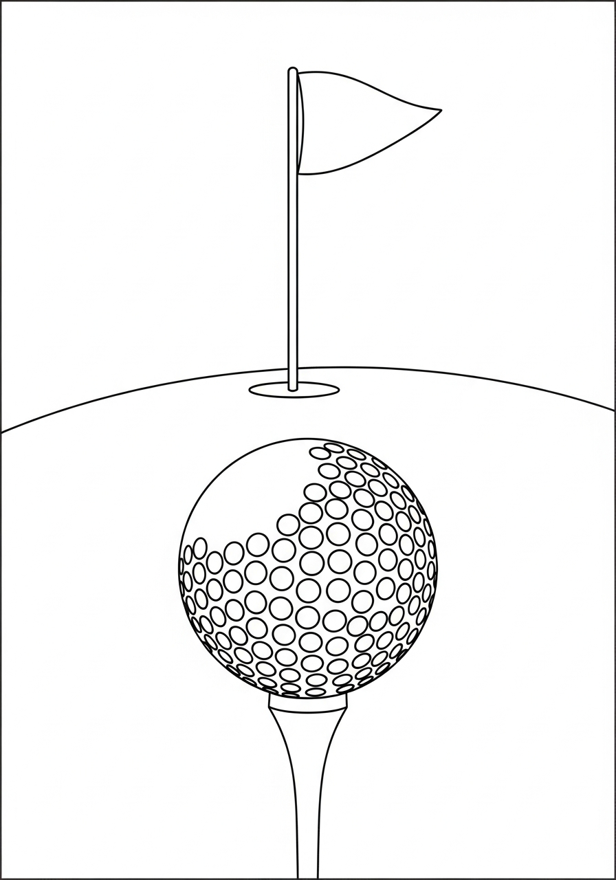 free full size printable Golf coloring pages for adults pdf