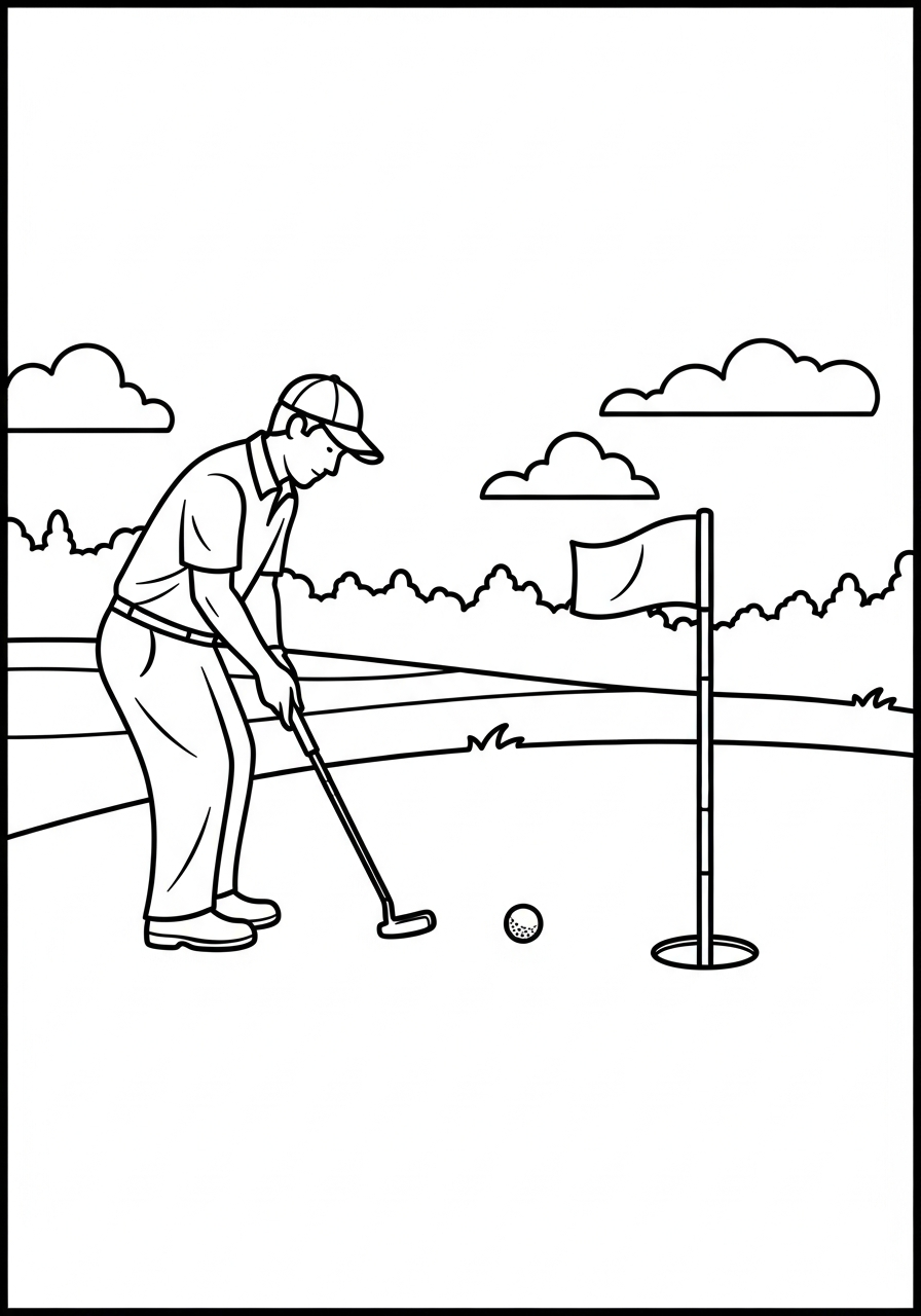 detailed Golf coloring pages