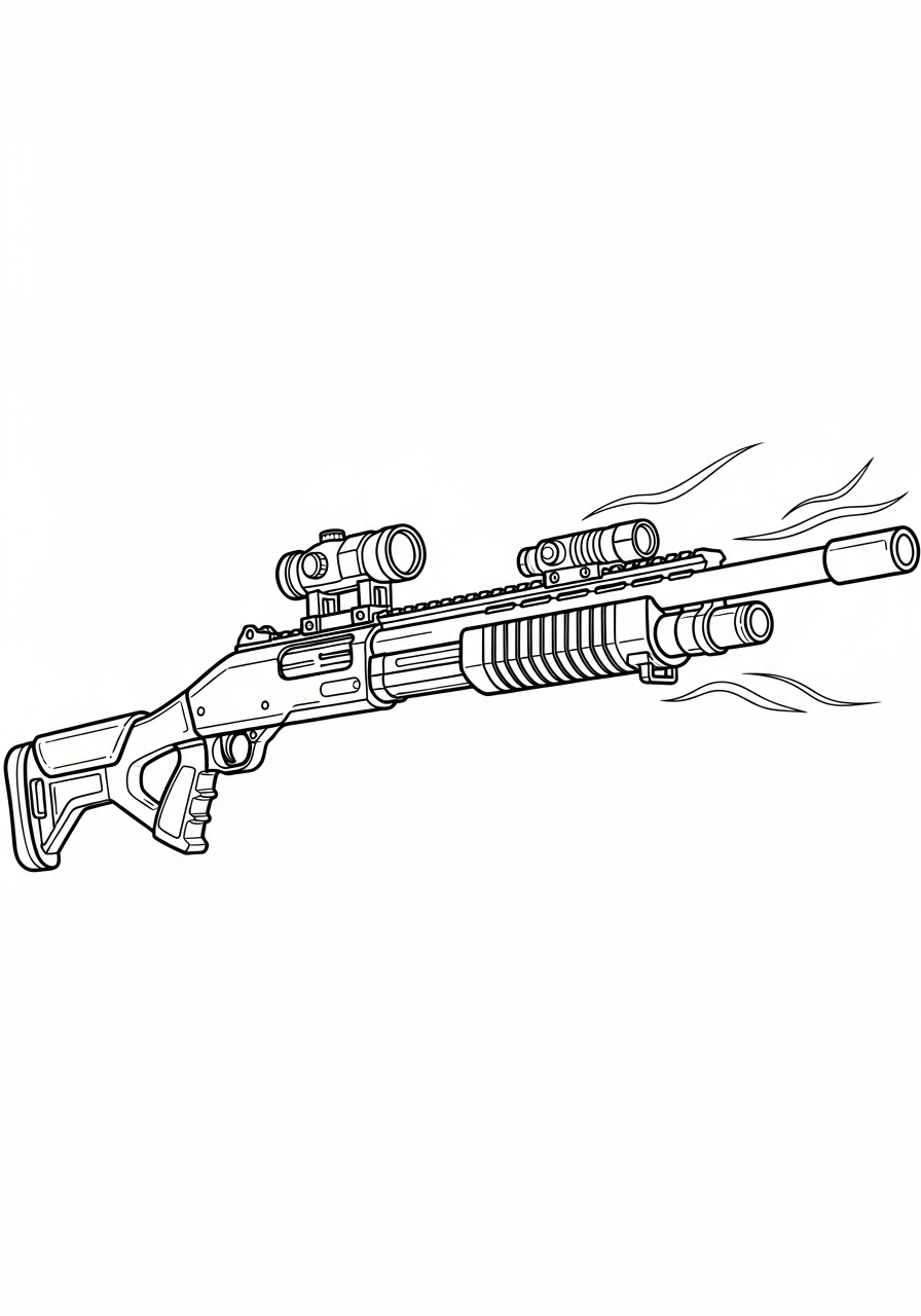 Gun coloring pages easy