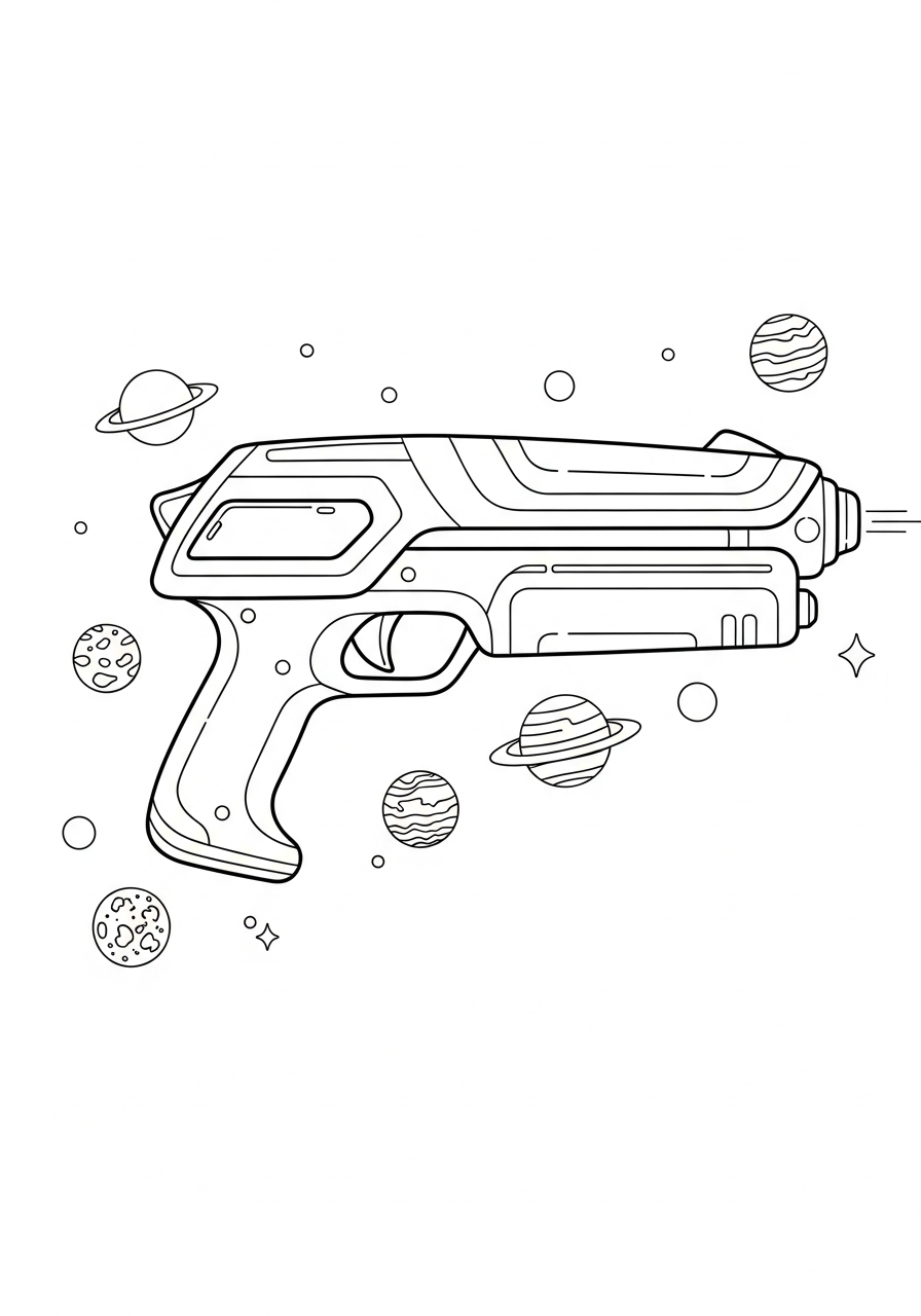 easy Gun coloring pages