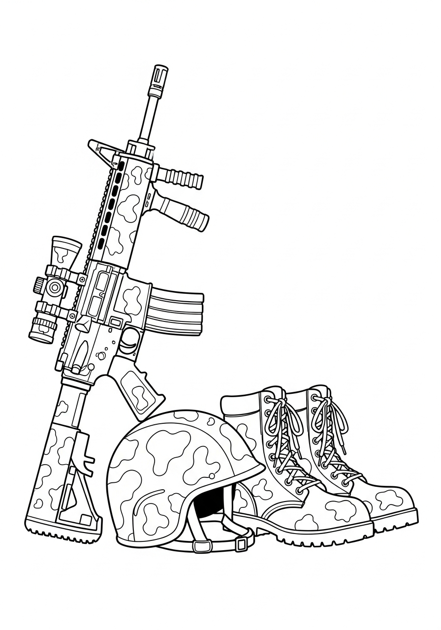 Gun coloring pages free printable