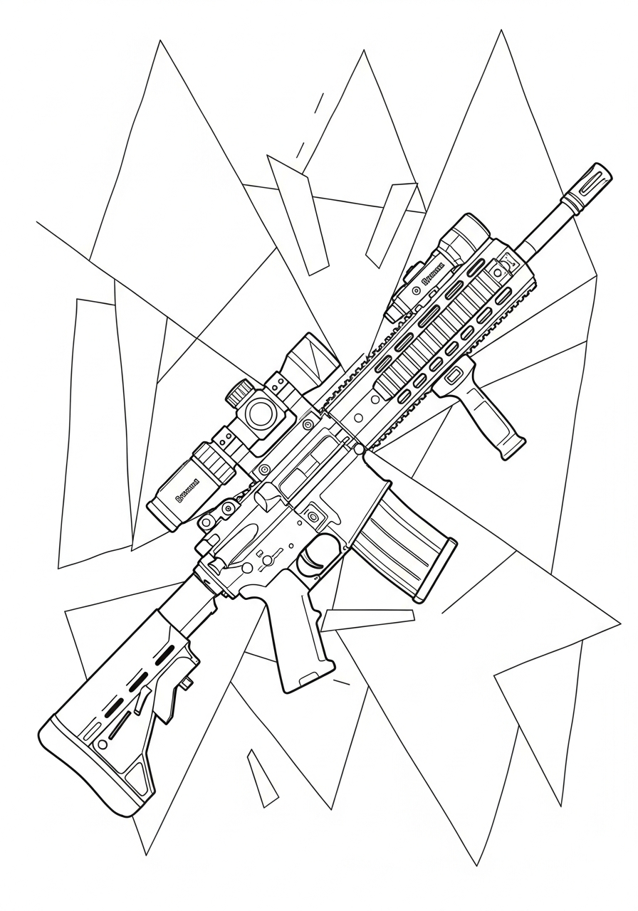 Gun cards coloring pages