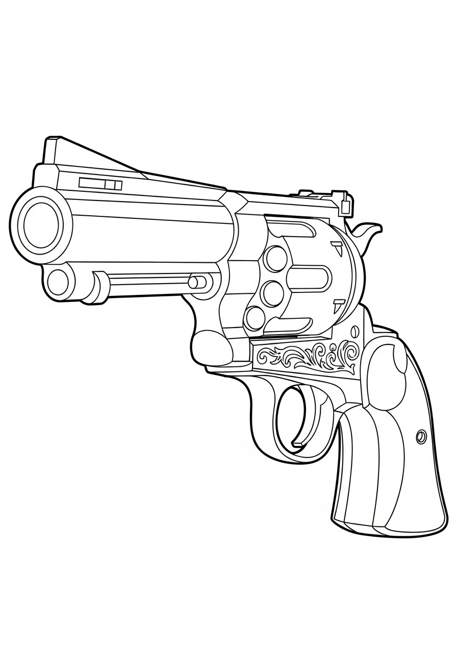 detailed Gun coloring pages for adults