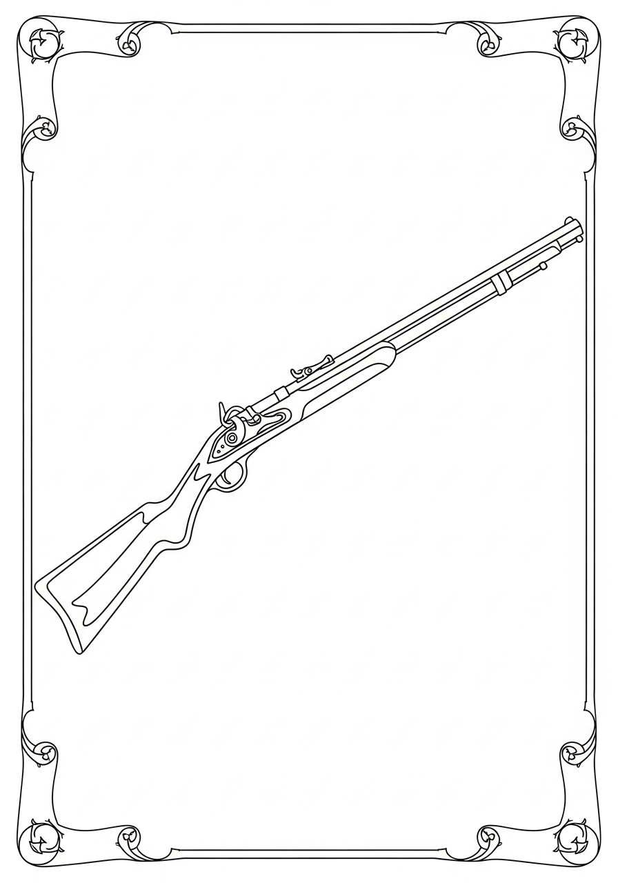 easy cute Gun coloring pages