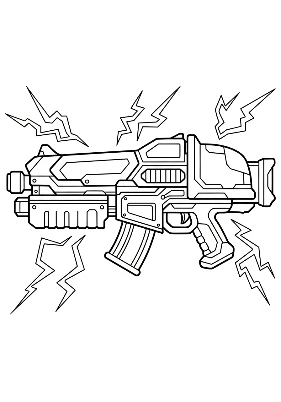 detailed Gun coloring pages