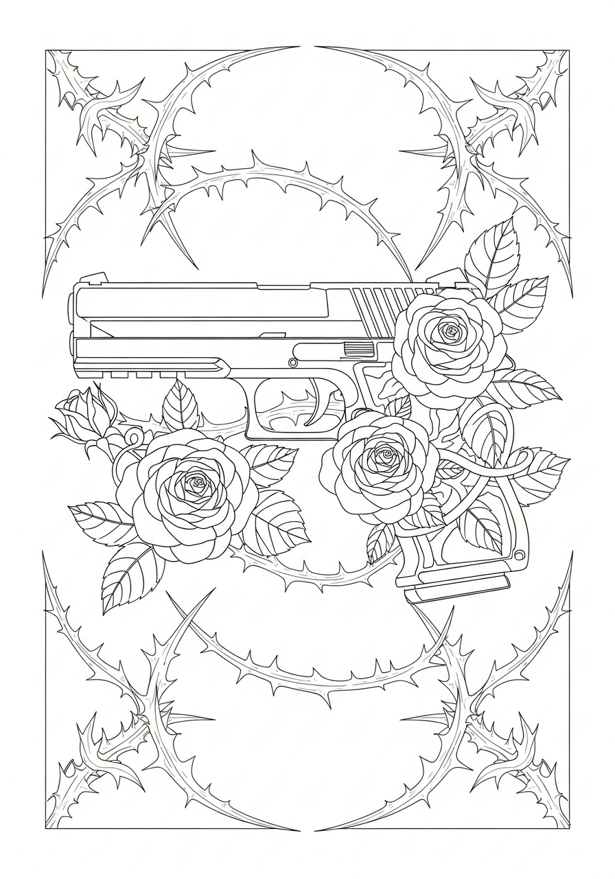 Gun coloring pages for kids