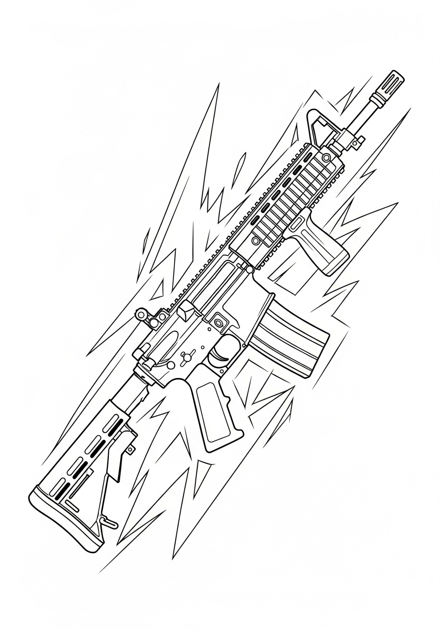 free Gun printable coloring pages