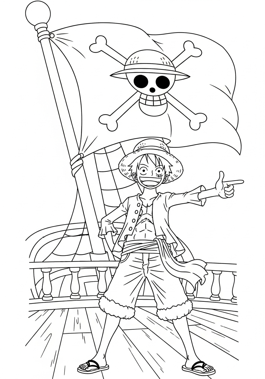 adult coloring pages Luffy 1