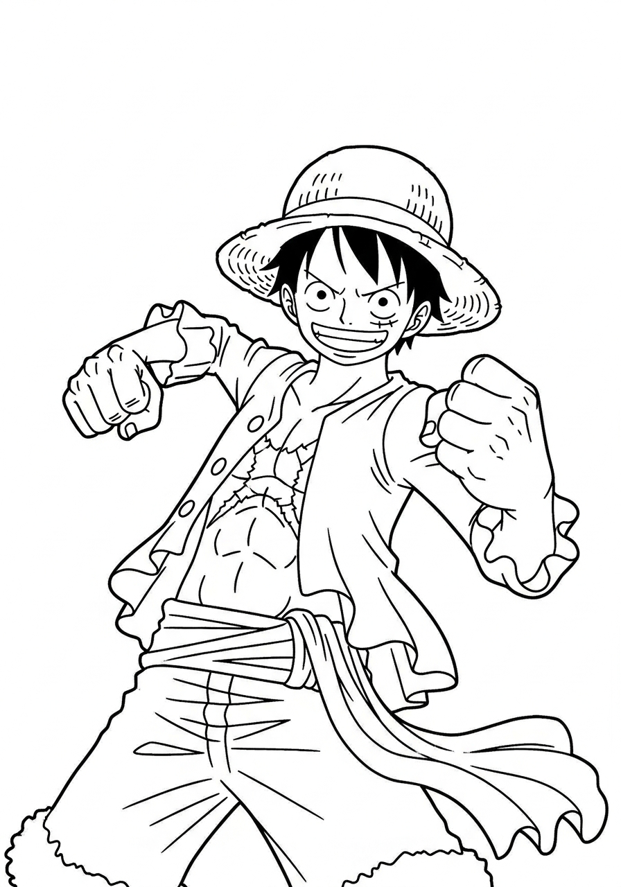 Luffy themed coloring pages