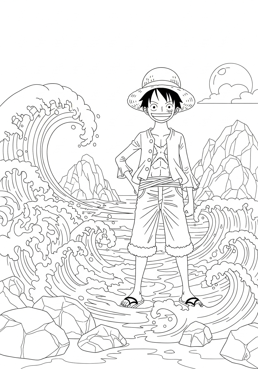 coloring pages printable Luffy