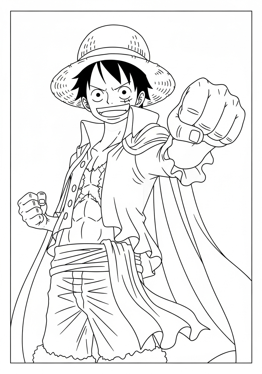 grinch cute Luffy coloring pages