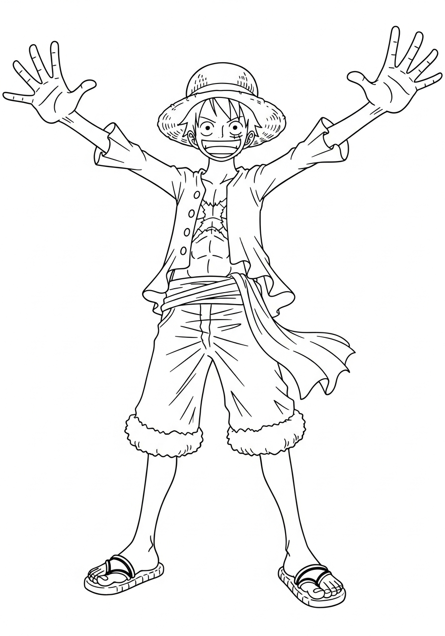 merry Luffy coloring pages