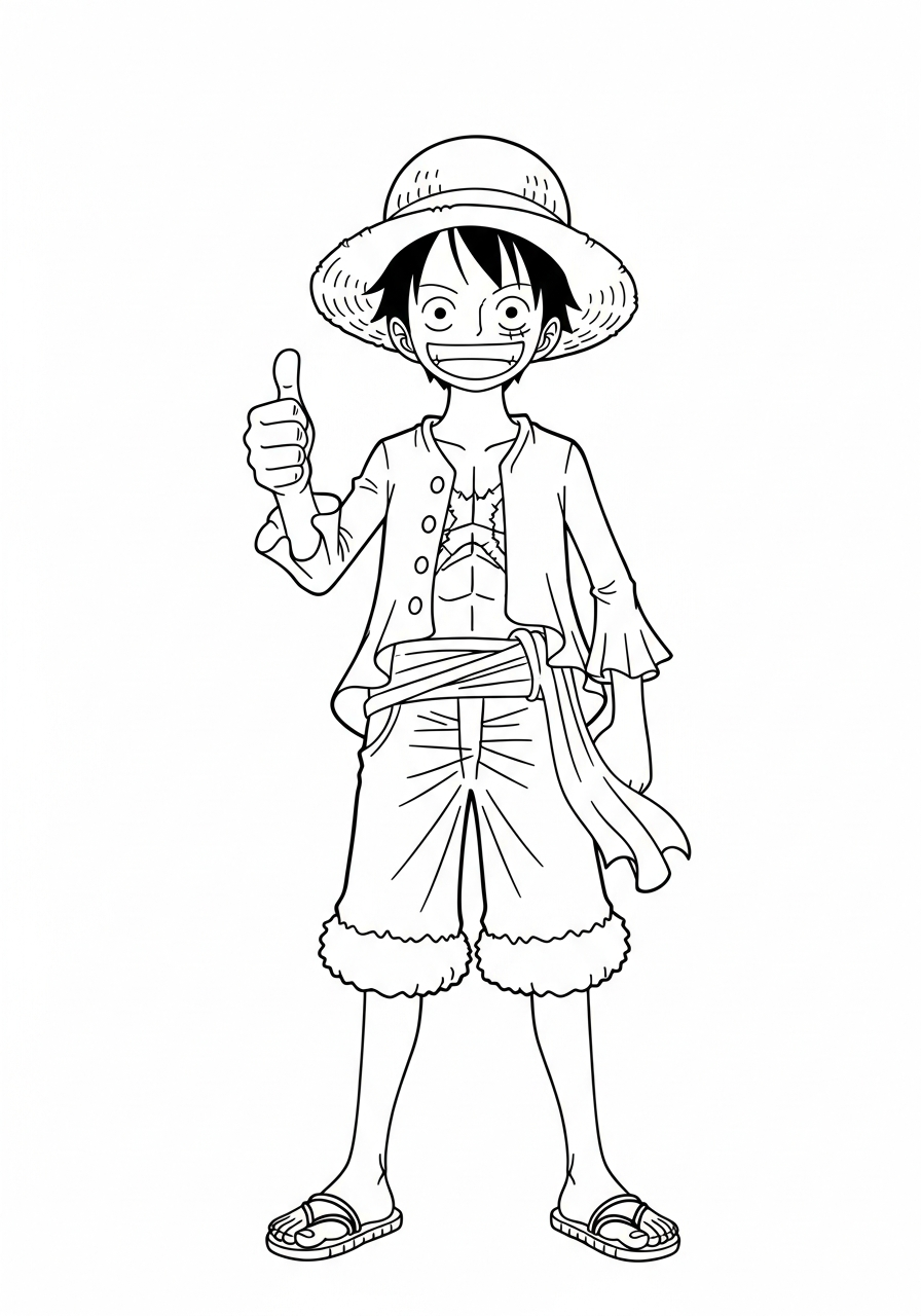 Luffy coloring pages for adults easy