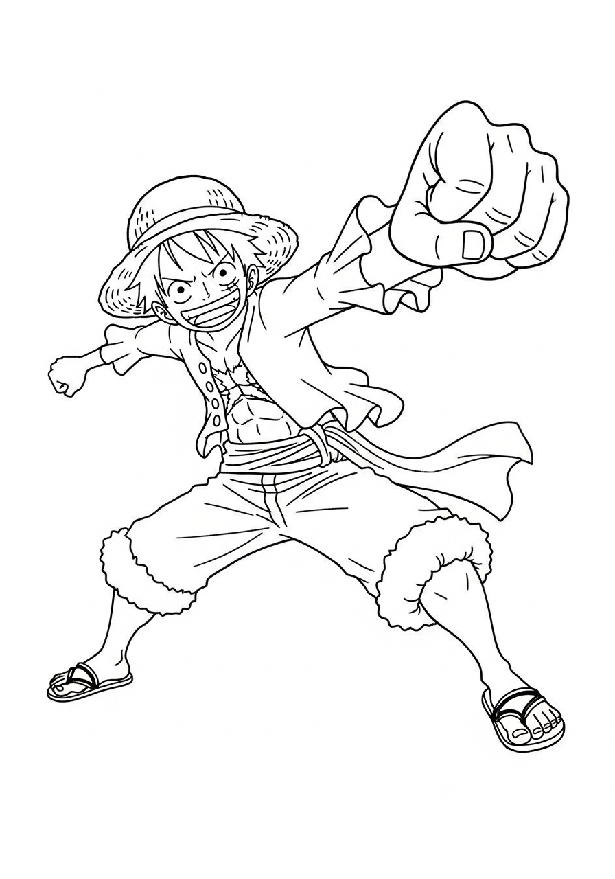 preschool Luffy coloring pages