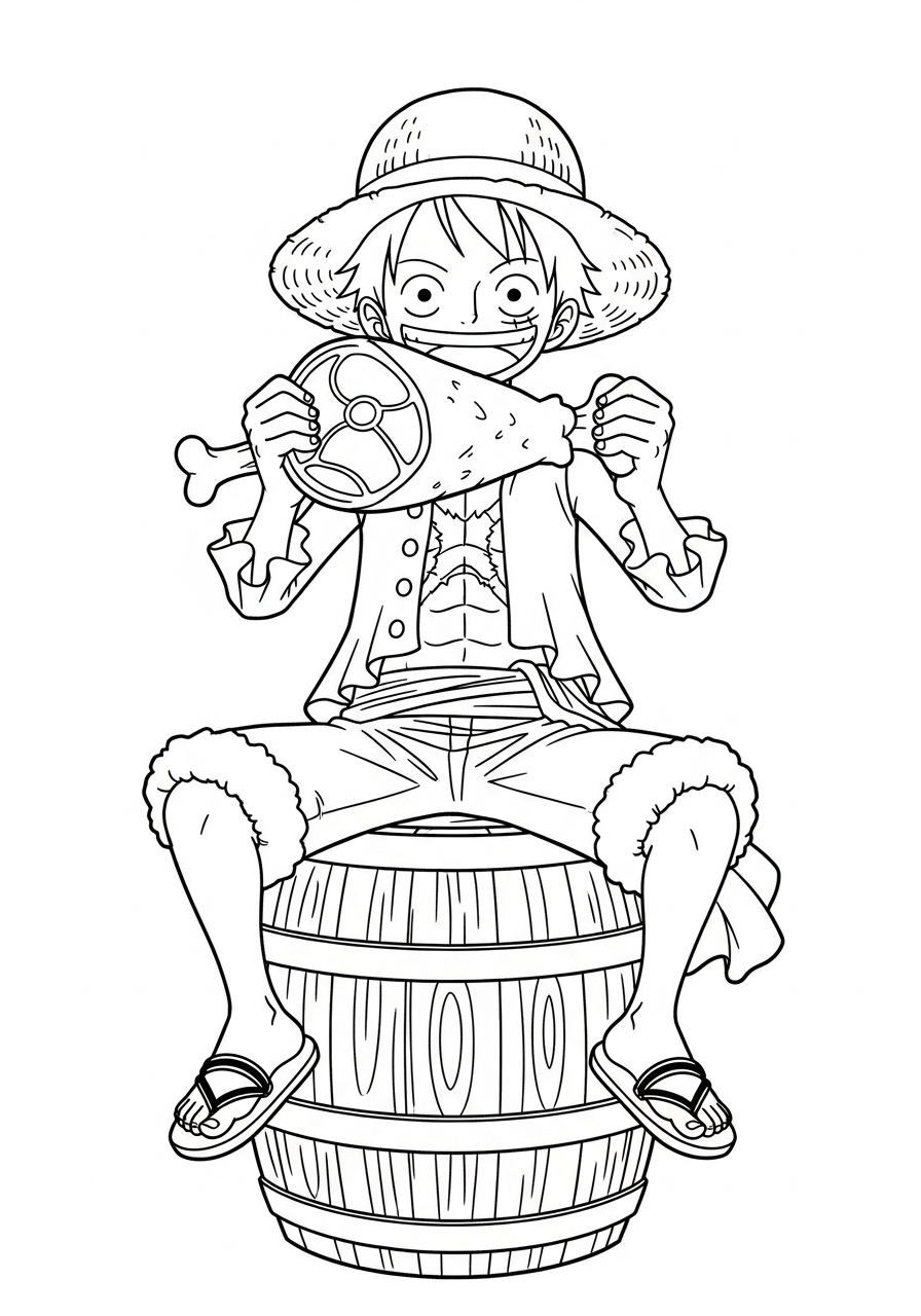 Luffy free coloring pages