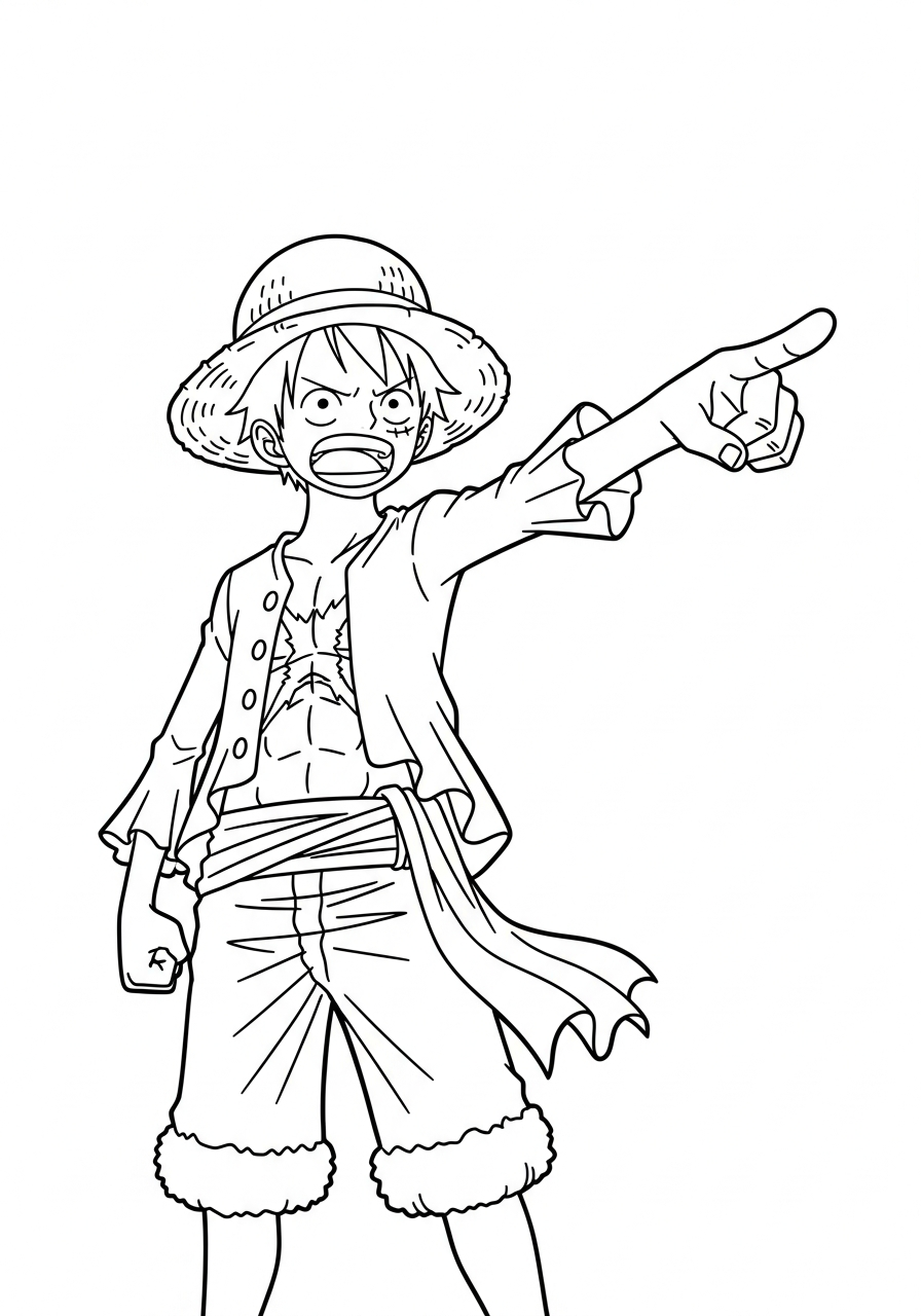 Luffy themed coloring pages 1