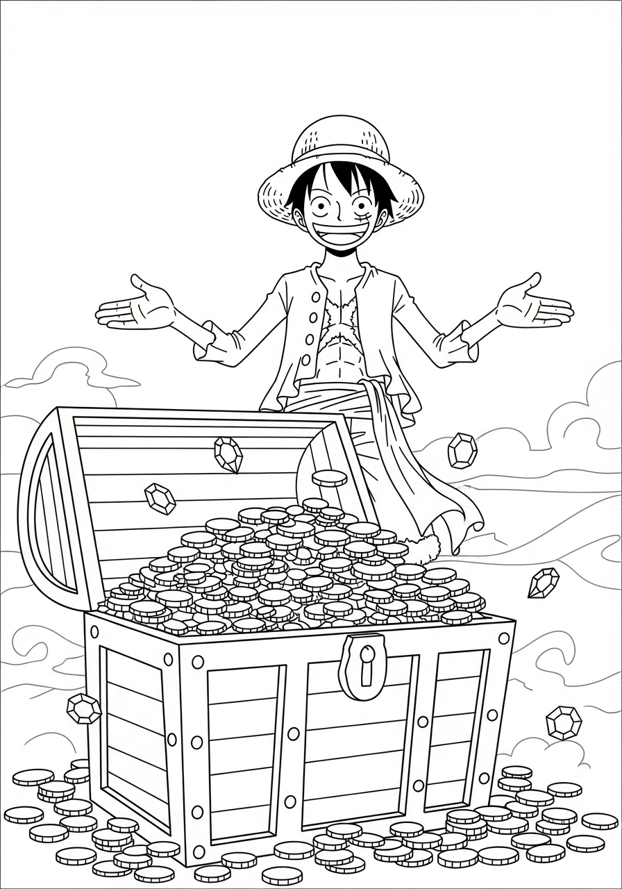 adult coloring pages Luffy