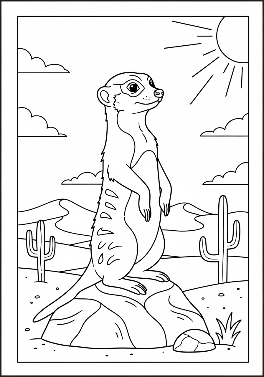 Meerkat coloring pages for kids