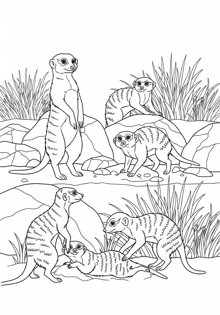 coloring Meerkat pages