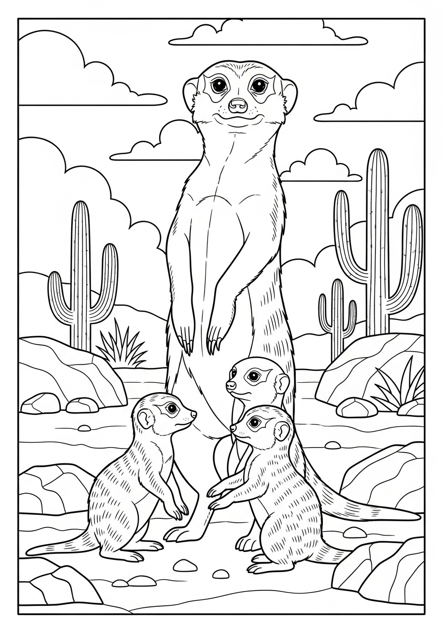 Meerkat coloring pages printable free