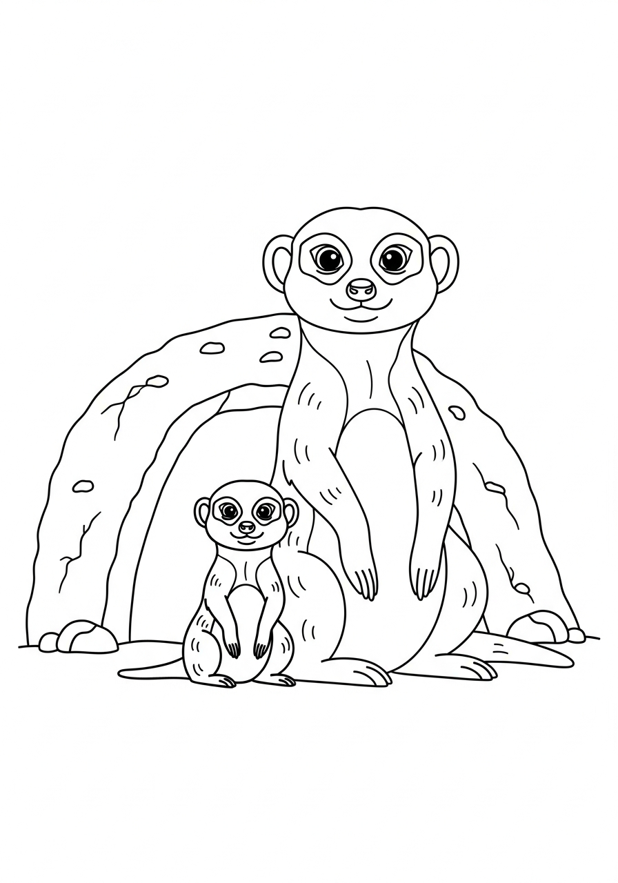 free full size printable Meerkat coloring pages for adults pdf