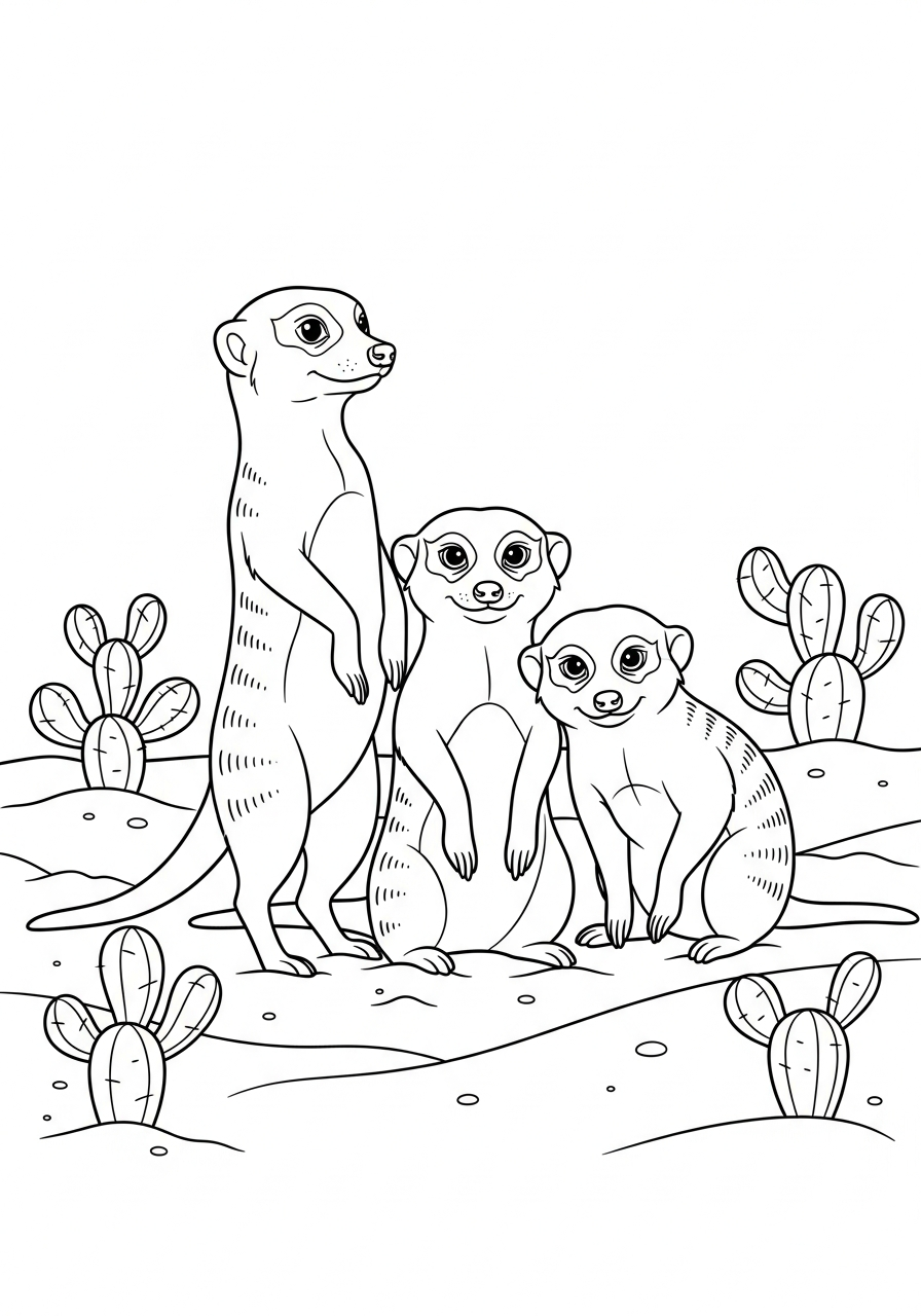 grinch cute Meerkat coloring pages 1