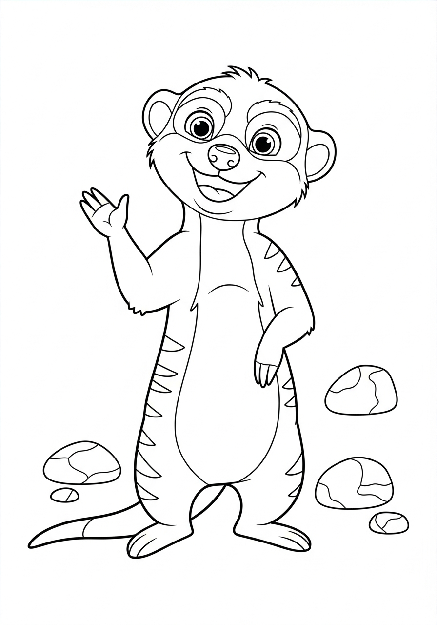 fun Meerkat coloring pages 1