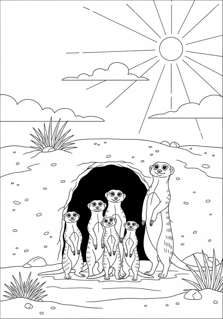 coloring pages for kids Meerkat