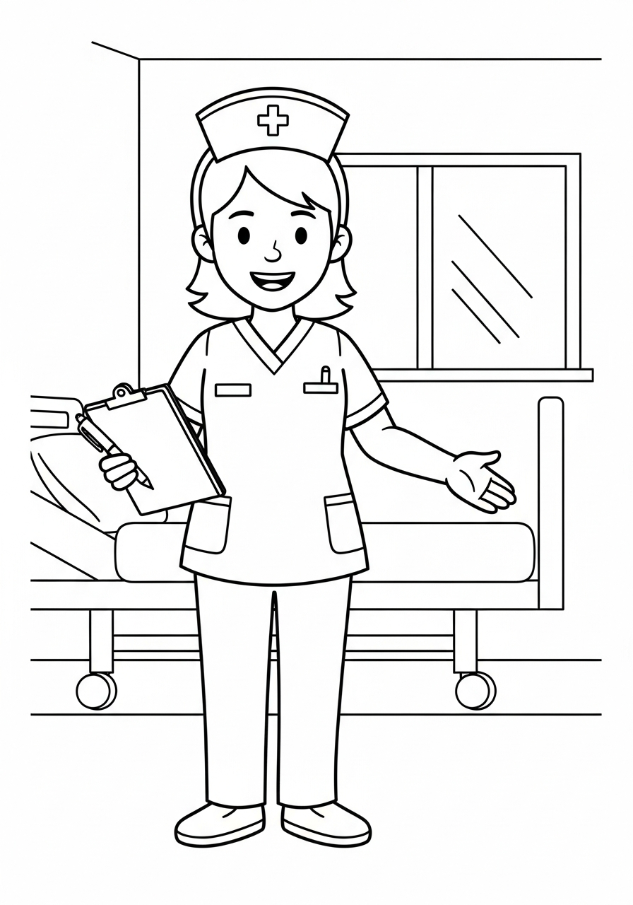 free coloring Nurse pages
