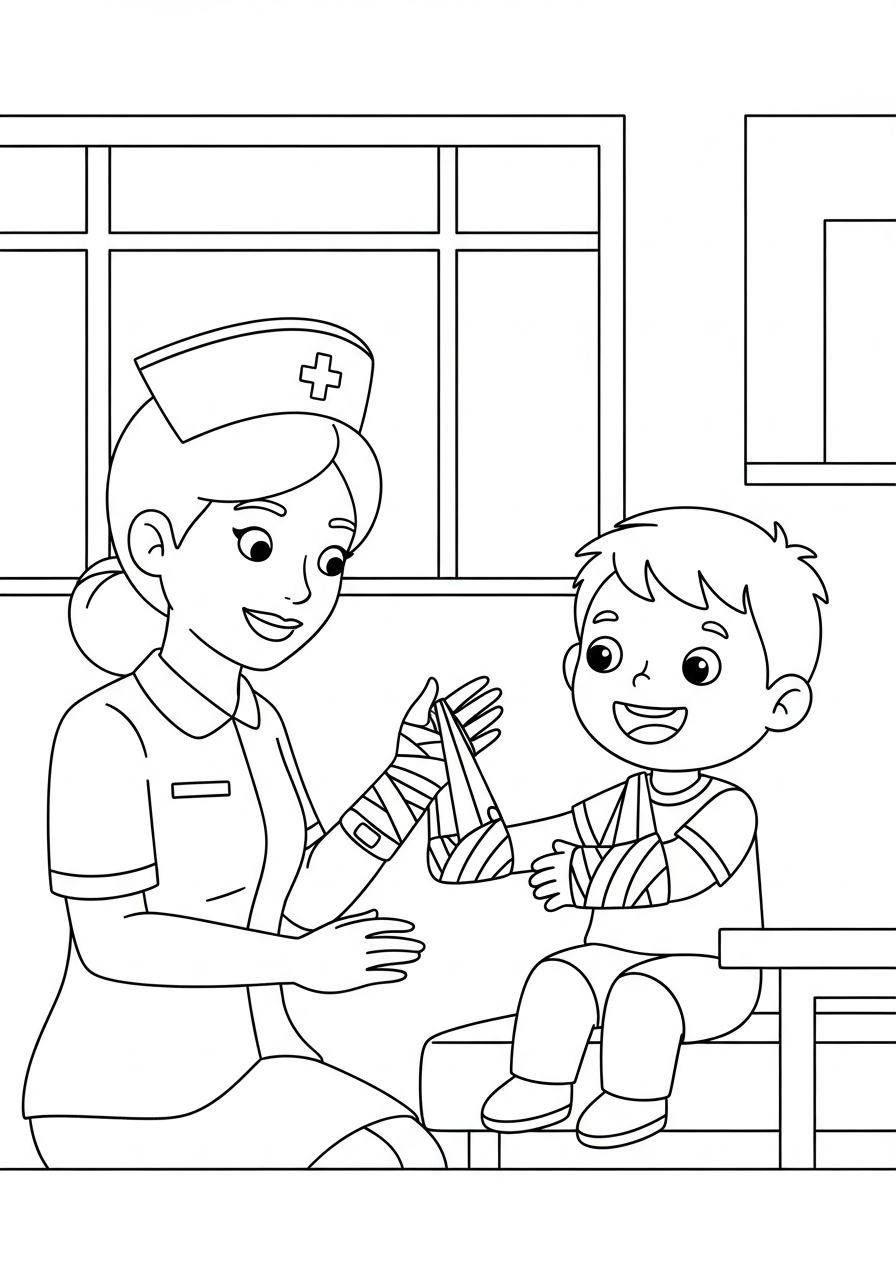 Nurse decorations coloring pages