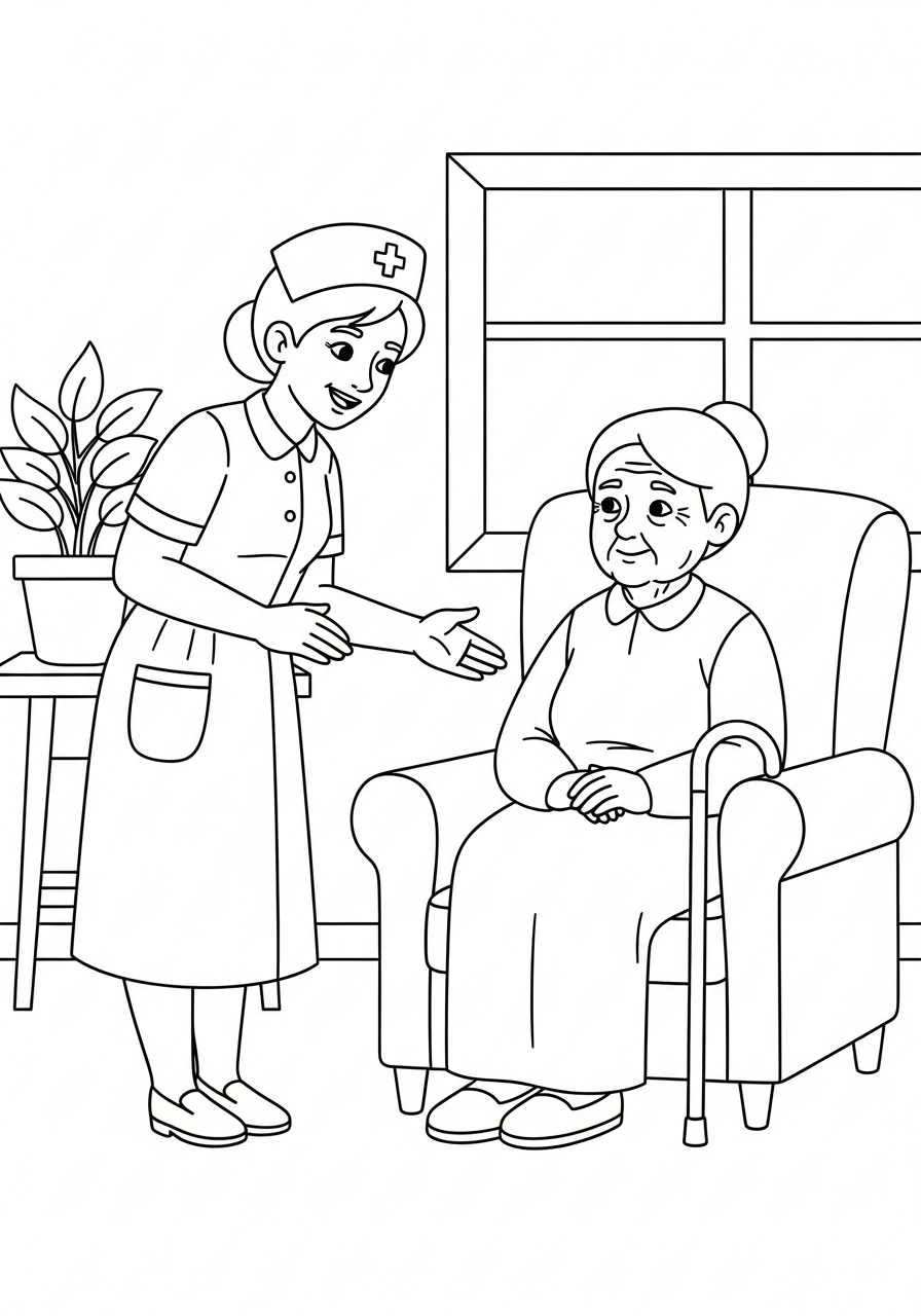 Nurse free coloring pages