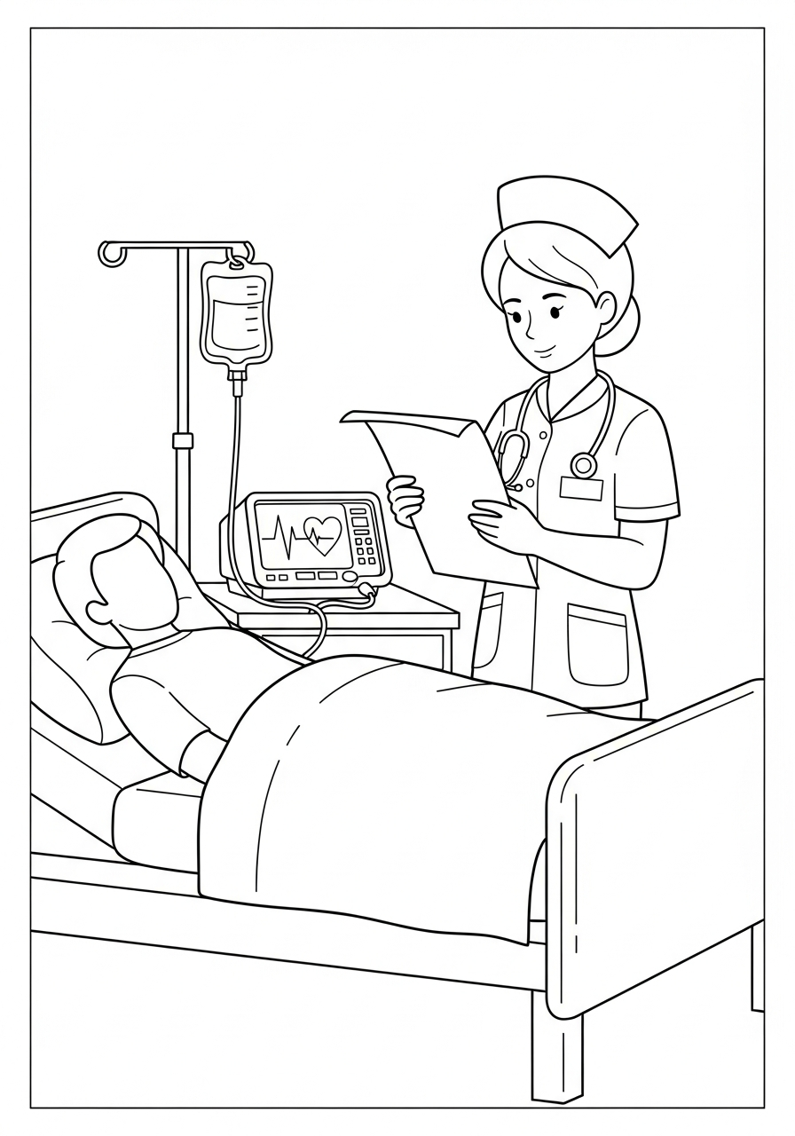 Nurse ornament coloring pages