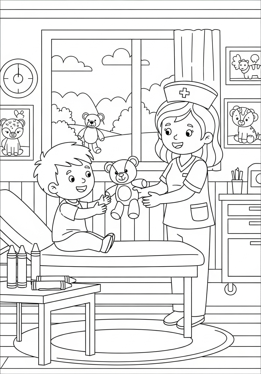 Nurse coloring pages pdf