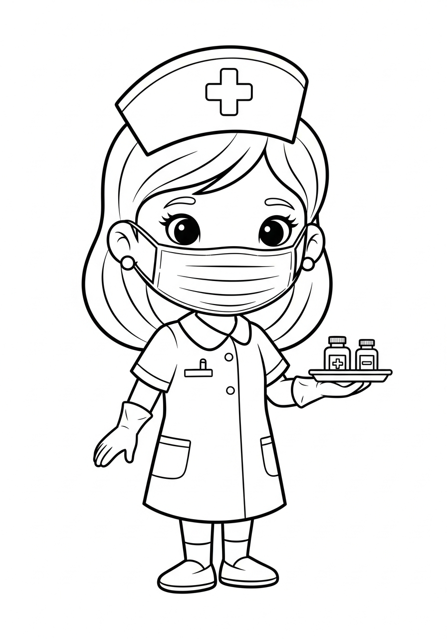 detailed Nurse coloring pages
