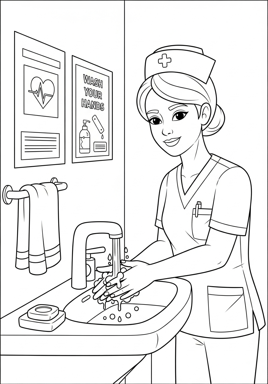 Nurse coloring pages to print