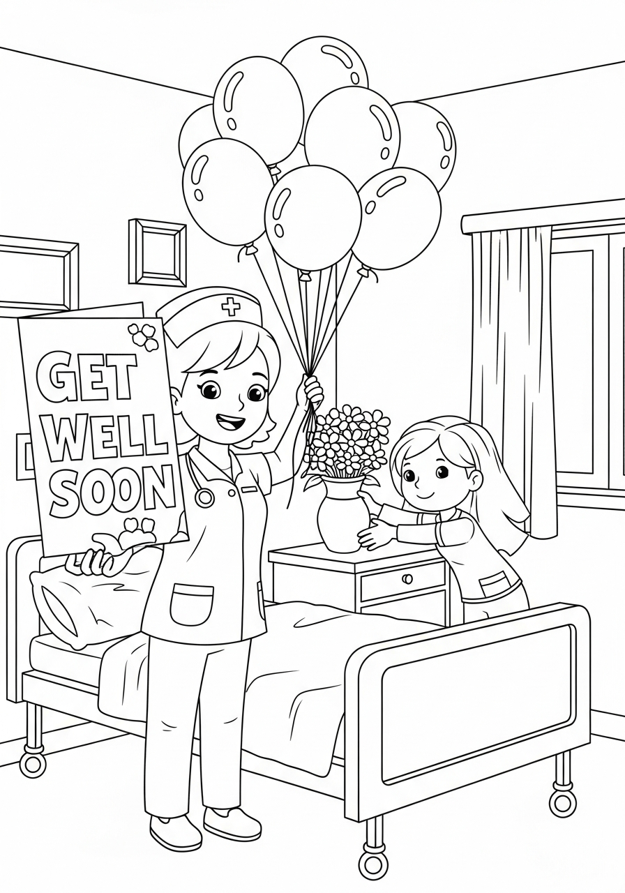 Nurse coloring pages printable free