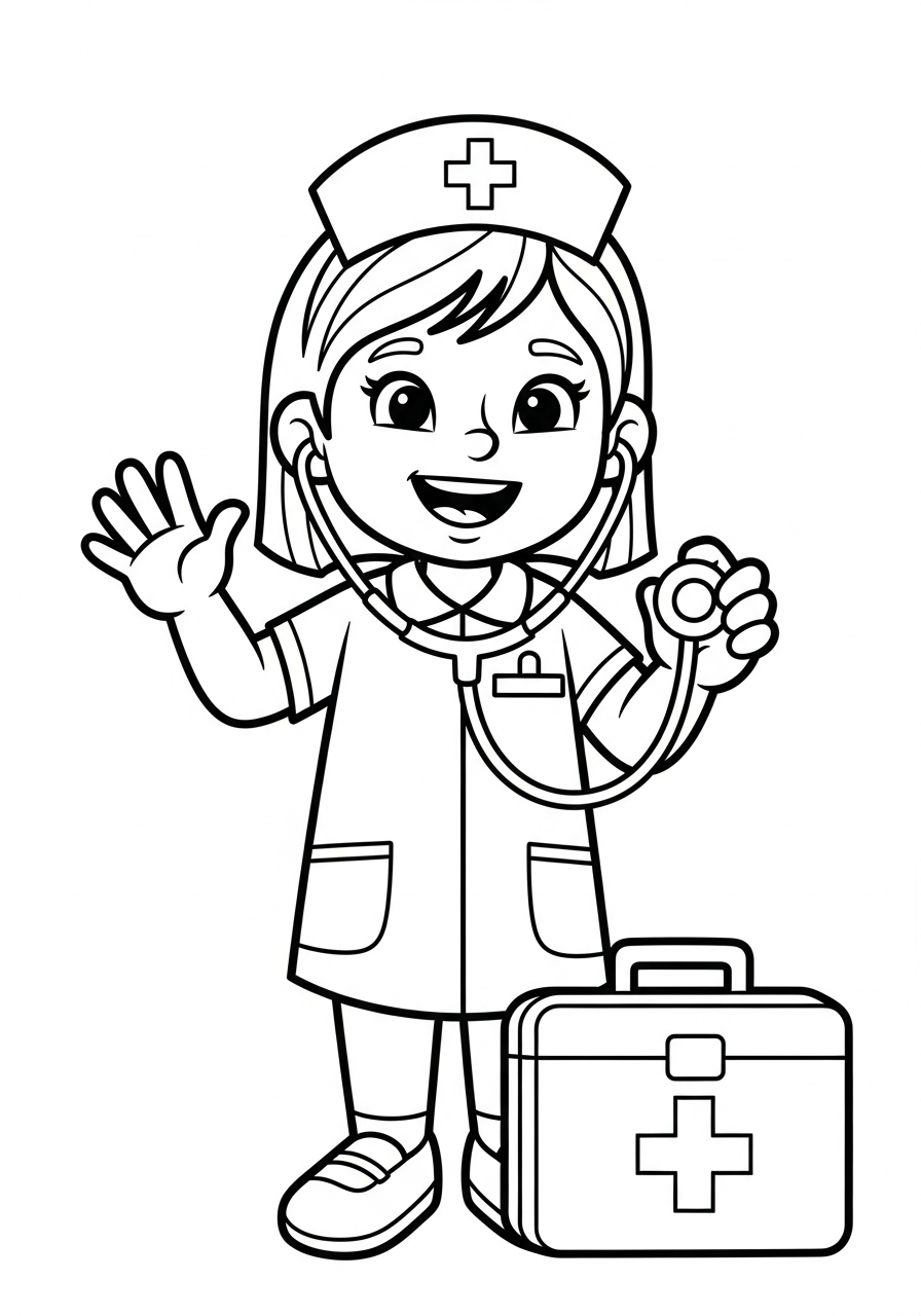 free coloring Nurse pages 1
