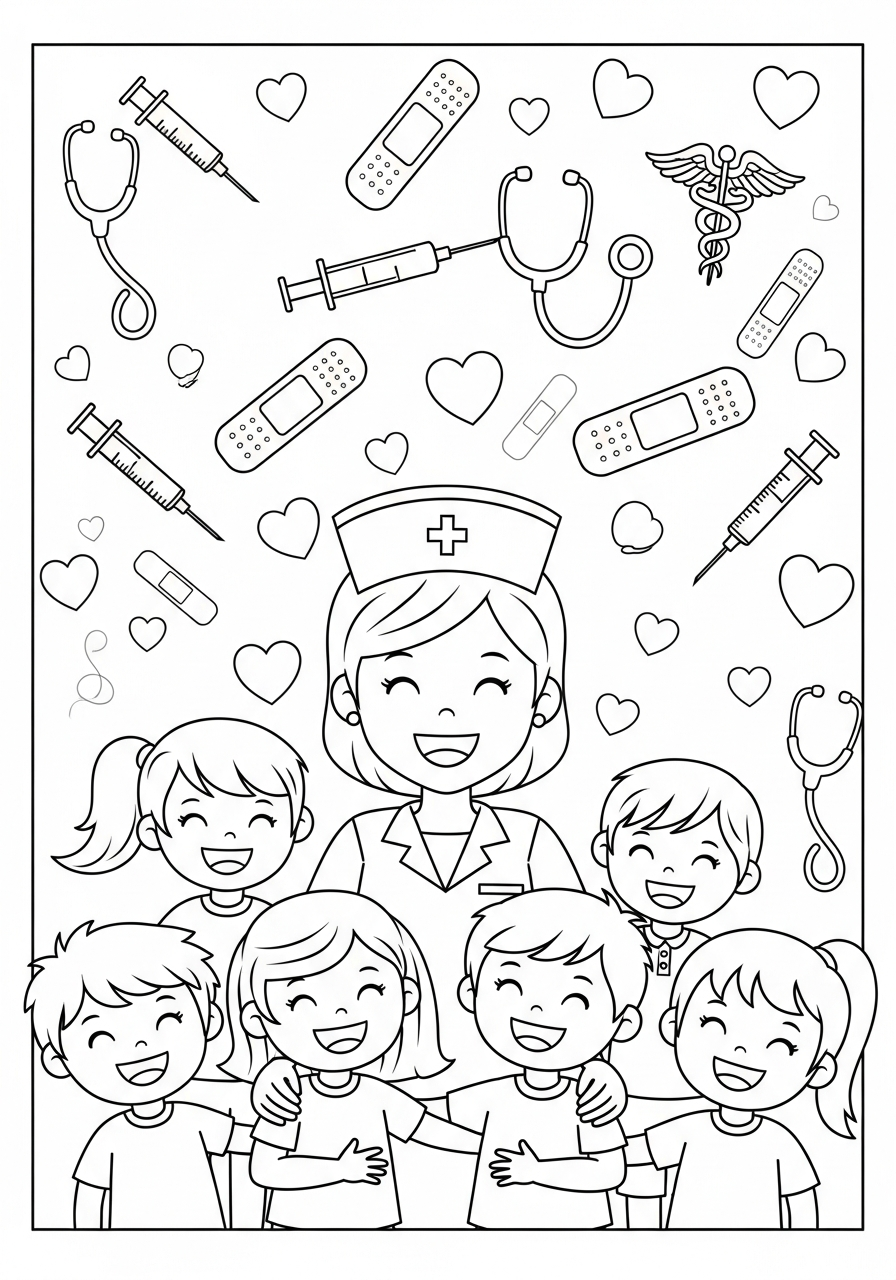 free printable Nurse coloring pages