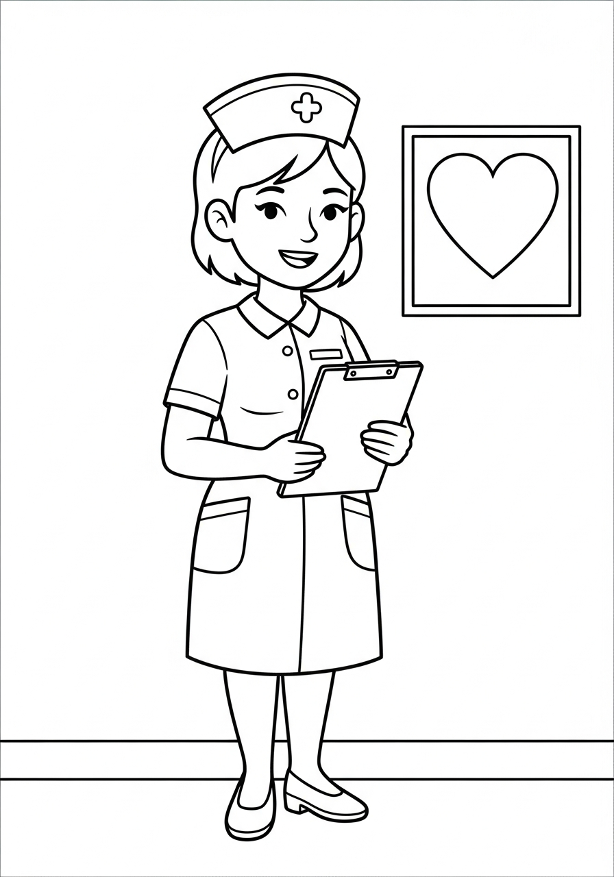 free coloring Nurse pages 2