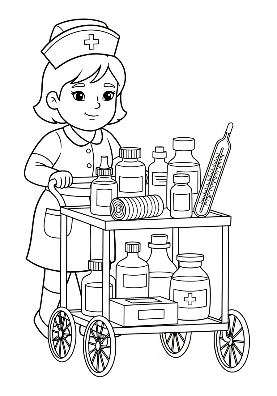 old-fashioned Nurse coloring pages