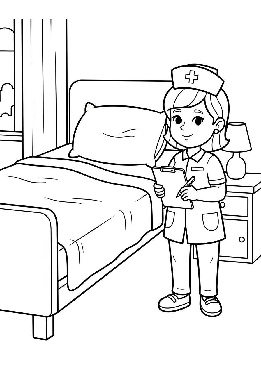 free Nurse coloring pages pdf