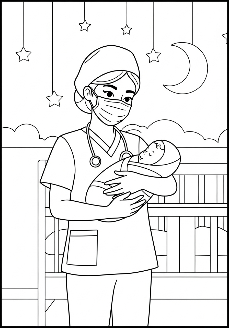 coloring pages Nurse
