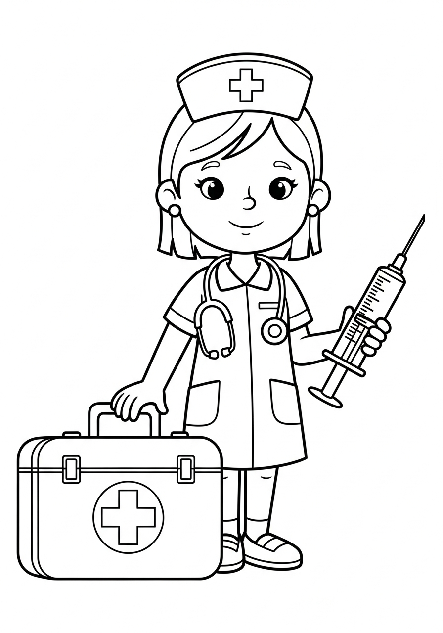 free Nurse printable coloring pages