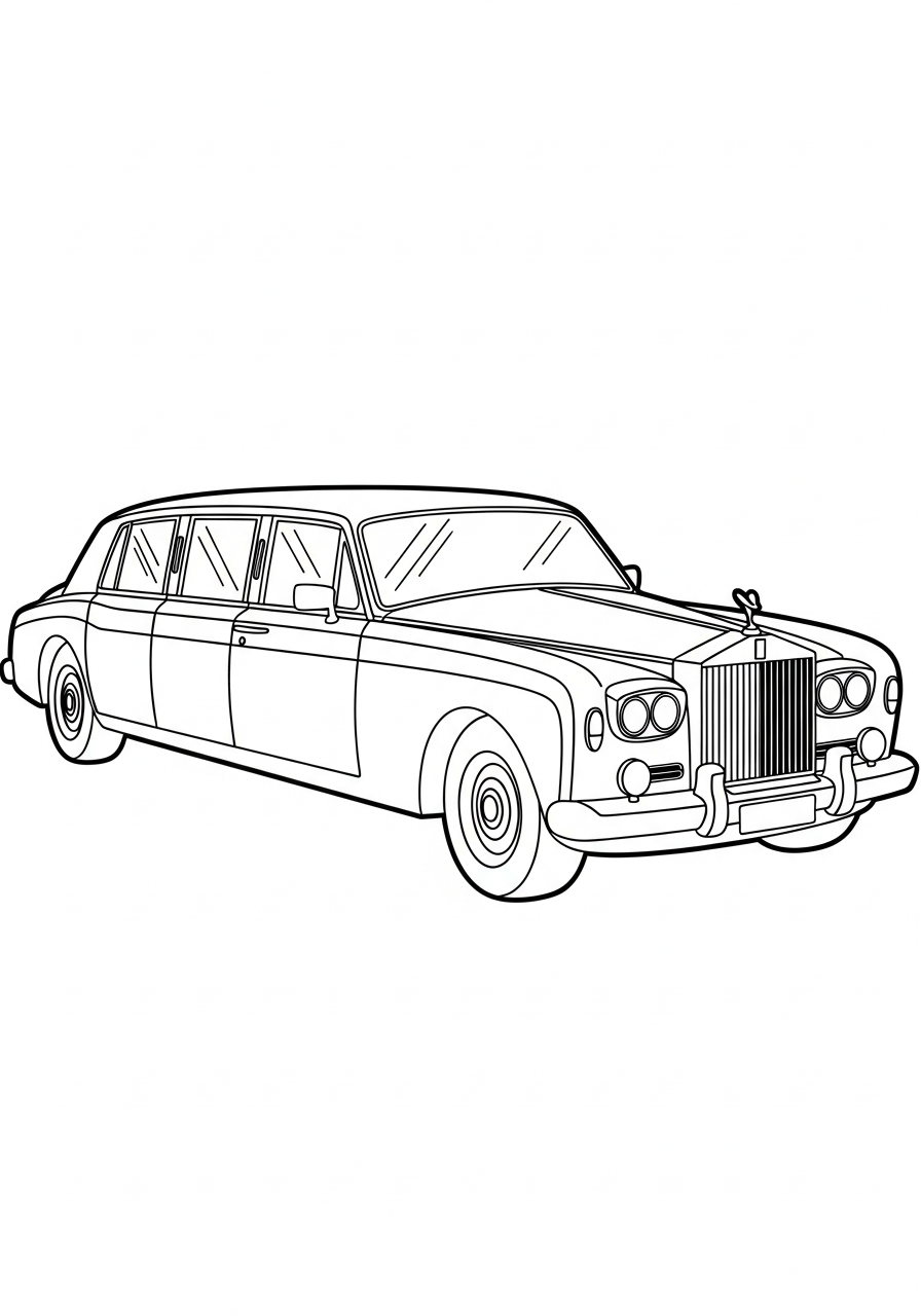 Rolls Royce coloring pages for adults easy 2