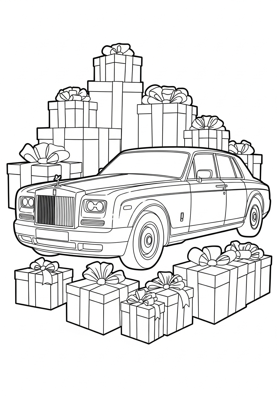 easy cute Rolls Royce coloring pages