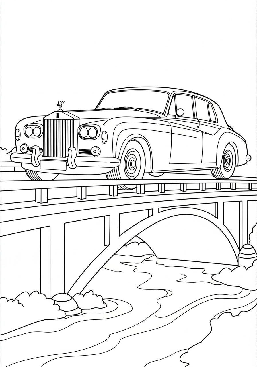 vintage Rolls Royce coloring pages 1